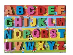 Set of 2 Wooden Learning Board - Capital Letter Learning Board for Kids, 123 Number Learning Board for Kids, Educational Board for Kids (Multicolor) (Alphabet+Numbers)